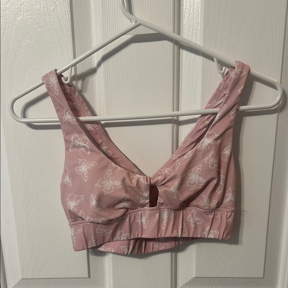Dippin Daisys Pink Butterfly Sports Bra